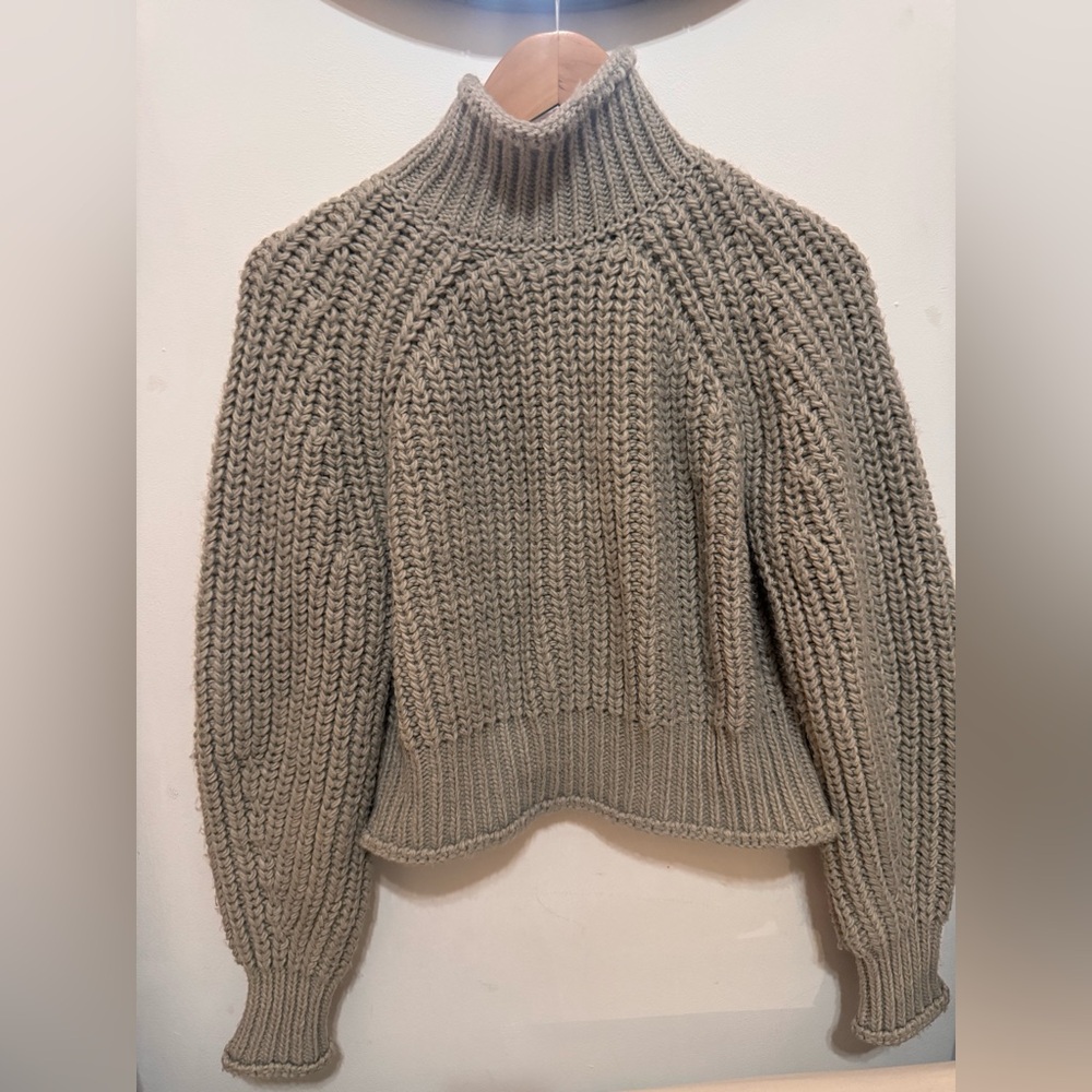H&M Gray Cowl Neck Chunky Knit Sweater